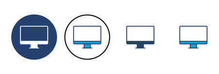 Computer icon vector. computer monitor icon vector.