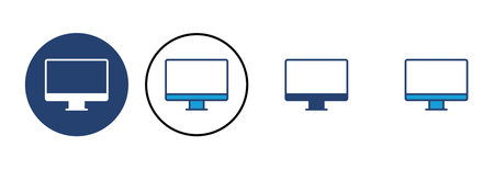 Computer icon vector. computer monitor icon vector.