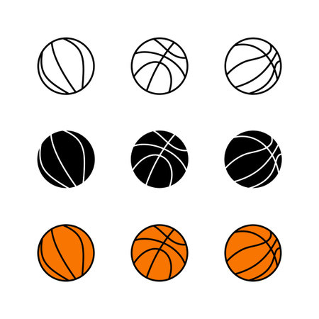 Basketball icon set. Basketball ball icon. Basketball logo vector iconのイラスト素材
