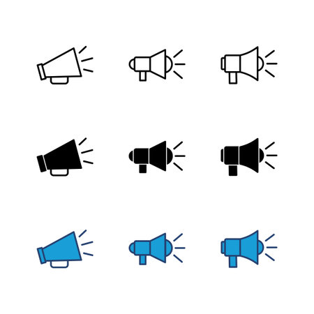 Megaphone icon set. Loudspeaker icon vector.のイラスト素材