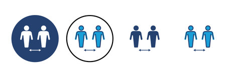 Social distance icon vector. social distancing icon. self quarantine sign