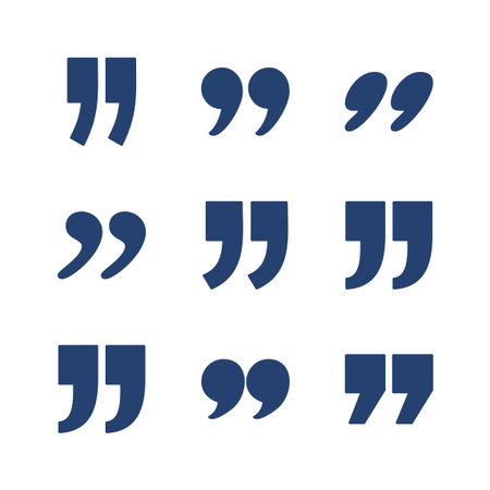 Quote icon set. Quotation mark symbol.