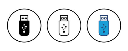 Usb icon vector. Flash disk icon vector