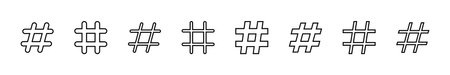 Hashtag icon set. hashtag symbol