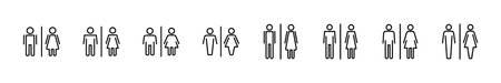 Toilet icon set. restrooms icon vector. bathroom sign. wc, lavatory