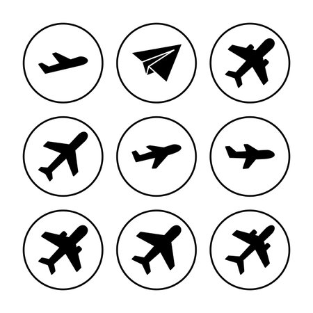 Plane icon vector. Airplane icon vector. Flight transport symbol. Travel illustration. Holiday symbolのイラスト素材