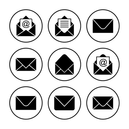 Mail icon vector. email icon vector. E-mail icon. Envelope illustrationのイラスト素材