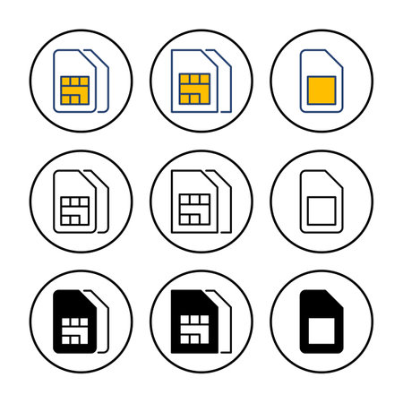 Sim card icon vector. dual sim card icon vectorのイラスト素材