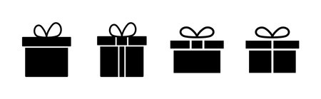 Gift icon set. gift vector icon. birthday giftのイラスト素材