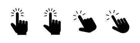 Hand click icon set. pointer icon vector. hand cursor icon vectorのイラスト素材