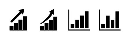 Growing graph Icon set. Chart icon. diagram iconのイラスト素材