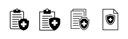 Medical insurance icon set. health insurance iconのイラスト素材