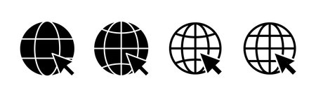 Web icon set. go to web icon. web click iconのイラスト素材