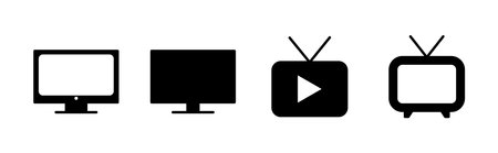 Tv icon set. television icon vectorのイラスト素材
