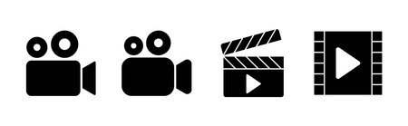 Video icon set. video camera icon vector. movie sign. cinemaのイラスト素材
