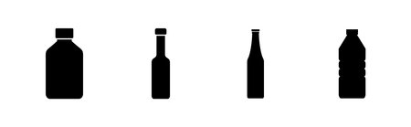 Bottle icon set. bottle vector iconのイラスト素材