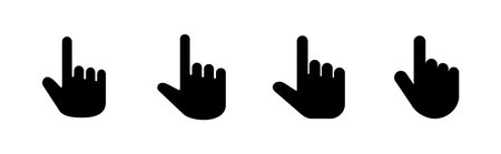 Hand icon set. hand vector icon, palm,clickのイラスト素材