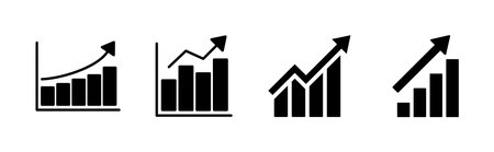 Growing graph Icon set. Chart icon. diagram iconのイラスト素材