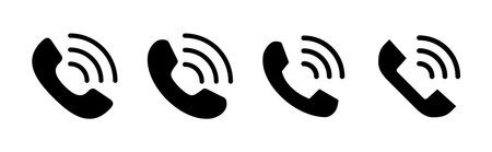 Call icon set. telephone icon vector. phone icon vector. contact usのイラスト素材