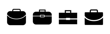 Briefcase icon set. suitcase icon. luggage symbol.のイラスト素材