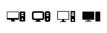Computer icon set. computer monitor icon vector.のイラスト素材