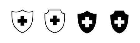 Health insurance icon set. Insurance health document iconのイラスト素材