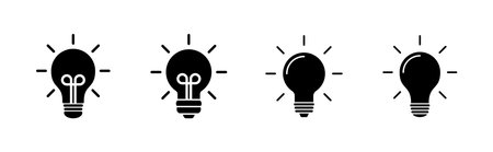 Lamp icon set. Light bulb icon vector. idea symbol.のイラスト素材