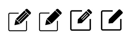 Edit icon set. edit document icon. edit text icon. pencil. sign upのイラスト素材