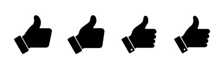 Thumbs up icon set. Hand like. Like icon vector.のイラスト素材