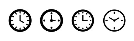 Clock icon set. Time icon vector. watch icon symbolのイラスト素材