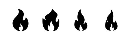 Fire icon set. fire vector iconのイラスト素材