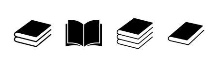 Book icon set. open book icon vector. ebook iconのイラスト素材