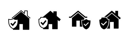 House insurance icon set. house protection icon.のイラスト素材
