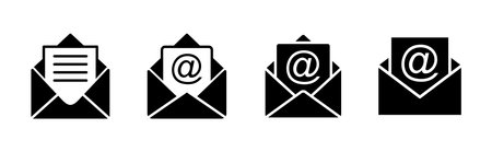 Mail icon set. email icon vector. E-mail icon. Envelope illustrationのイラスト素材