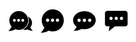 Chat icon set. speech bubble icon. comment icon vector. message. contact usのイラスト素材