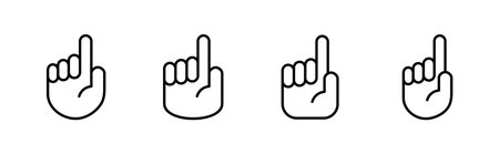 Hand icon set. hand vector icon, palm,clickのイラスト素材