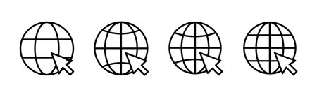 Web icon set. go to web icon. web click iconのイラスト素材