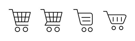Shopping icon set. Shopping cart icon. Trolley icon vectorのイラスト素材
