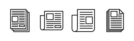 Newspaper icon set. news paper vector signのイラスト素材
