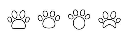 Paw icon set. paw print icon vector. dog or cat pawのイラスト素材