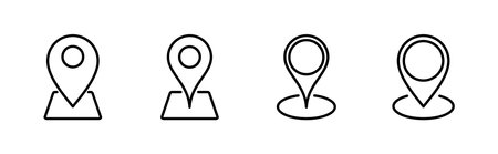 Pin icon set. Location icon vector. destination icon. map pinのイラスト素材