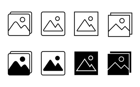 Picture icon set. photo gallery icon symbol