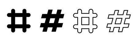 Hashtag icon set. hashtag symbolのイラスト素材