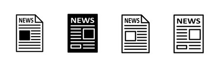Newspaper icon set. news paper vector signのイラスト素材