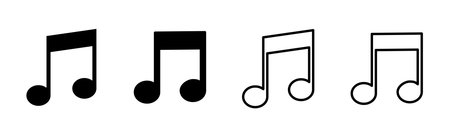 Music icon set. note music icon vector. tone iconのイラスト素材