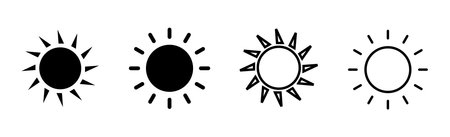 Sun icon set. Brightness Icon vectorのイラスト素材