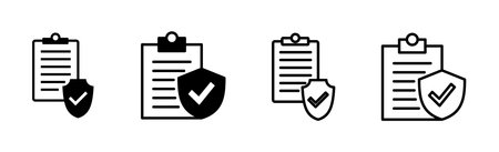 Insurance icon set. insurance symbol vectorのイラスト素材