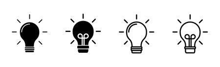 Lamp icon set. Light bulb icon vector. idea symbol.のイラスト素材