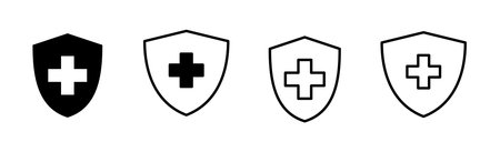 Health insurance icon set. Insurance health document iconのイラスト素材