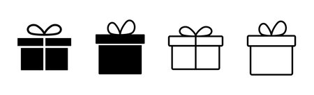 Gift icon set. gift vector icon. birthday giftのイラスト素材